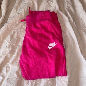 Hot pink nike sweatpants, size girls L